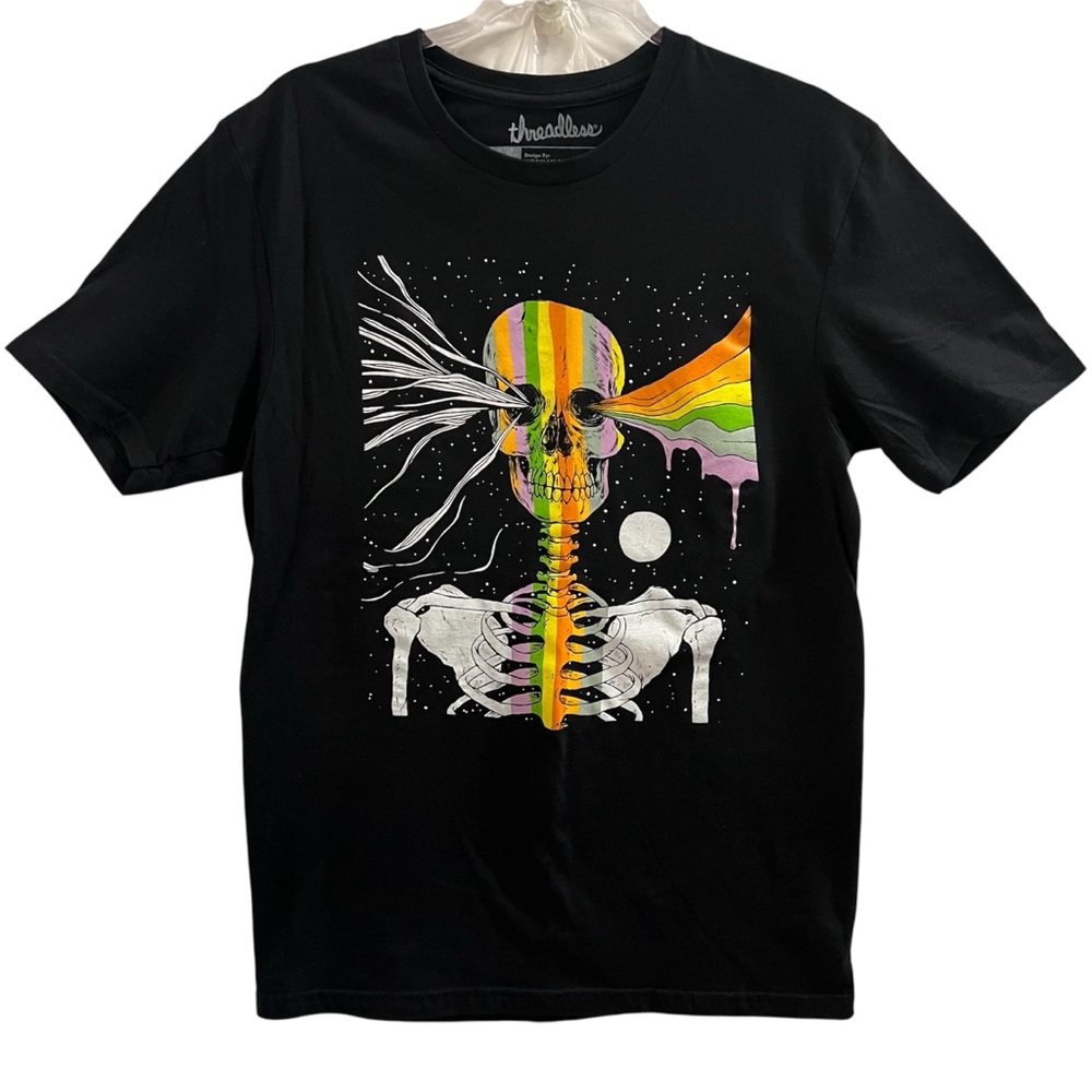 THREADLESS T-SHIRT, Unisex Sz M, Black Short Sleeve Tee - Dark Side of Existence